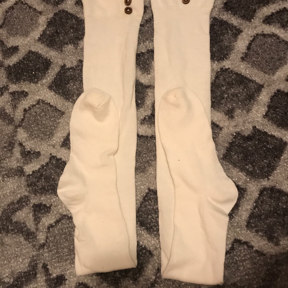 NWOT cream over knee socks